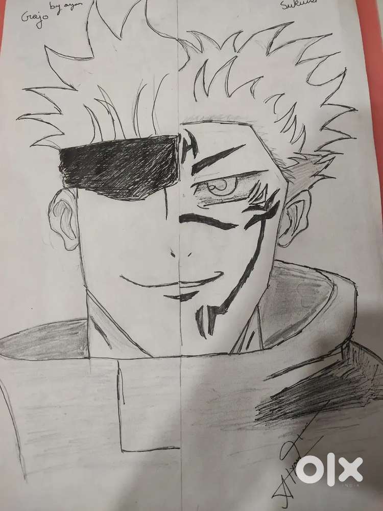 A gojo and sukuna sketch