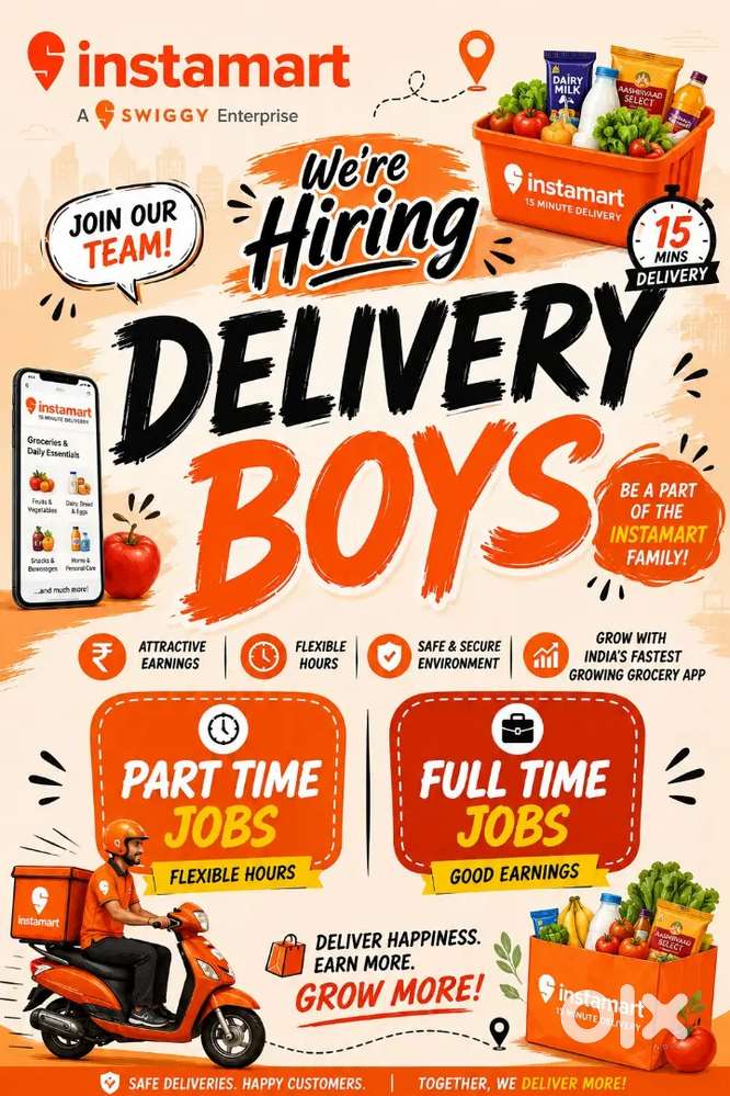 Hiring for Swiggy delivery boys at faridabad