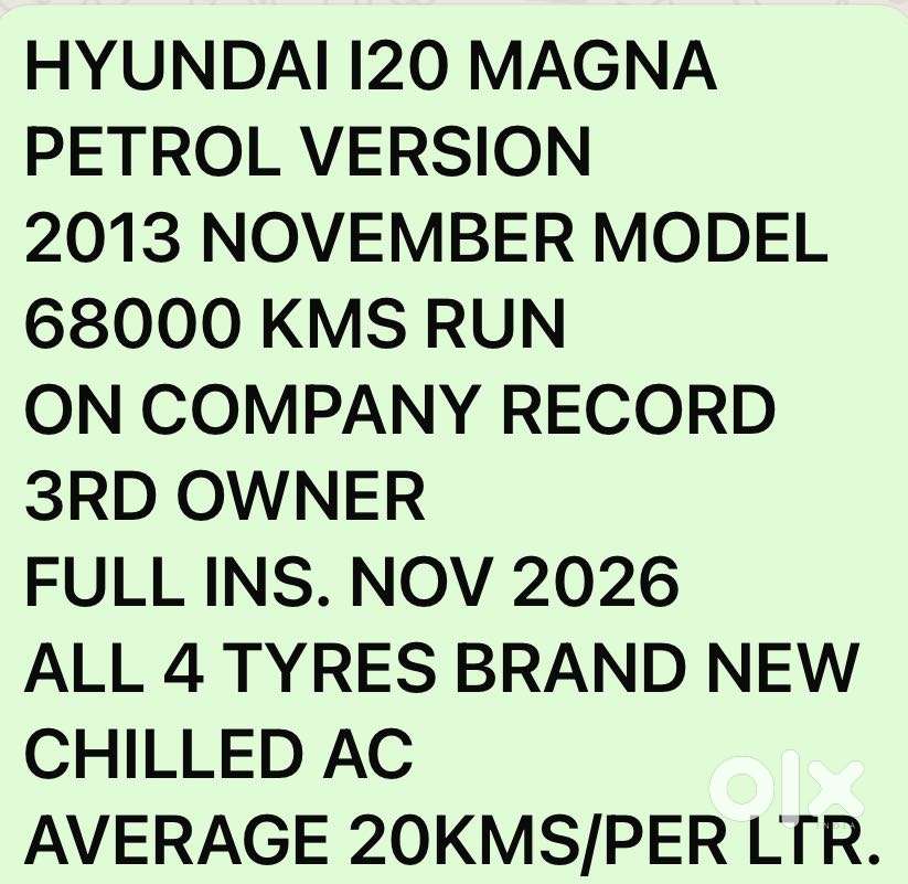 Hyundai I20 Magna 1.2 Mt, 2013, Petrol