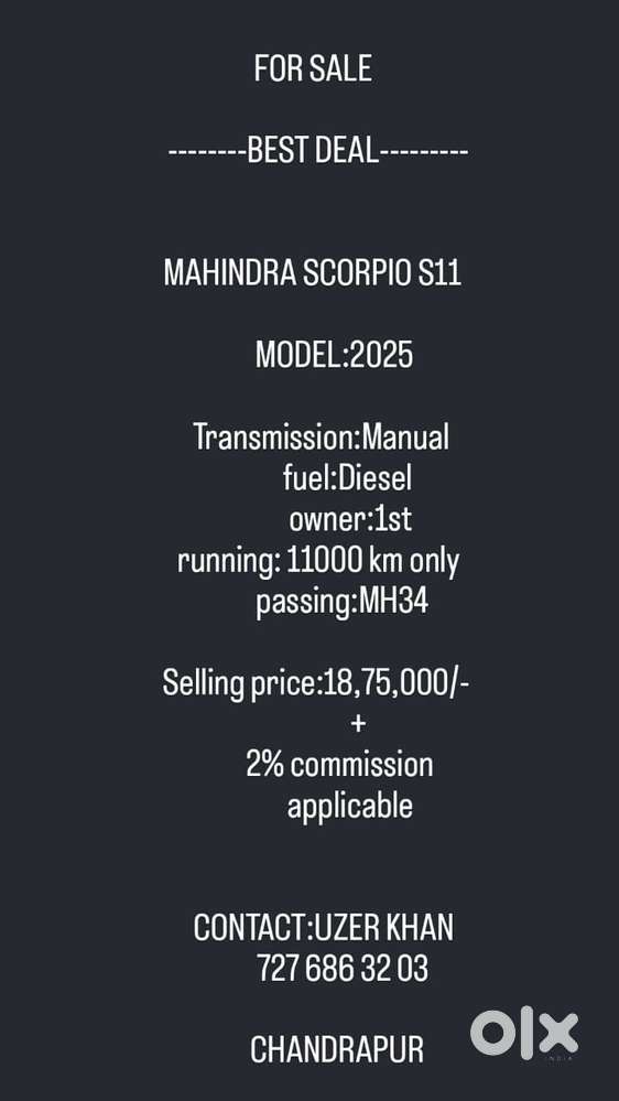 Mahindra Scorpio S11 Mt 7s, 2025, Diesel