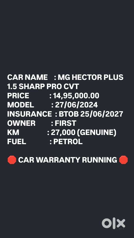 Mg Hector Plus Sharp Pro 1.5 Turbo Petrol Cvt 7 Str, 2024, Petrol