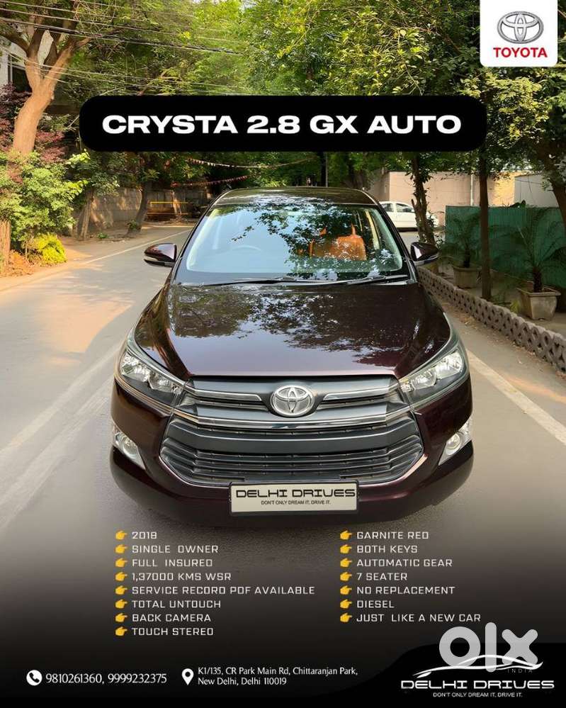 Toyota Innova Crysta 2.8 Gx At, 2018, Diesel