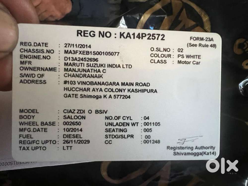Maruti Suzuki Ciaz Zdi(o), 2014, Diesel