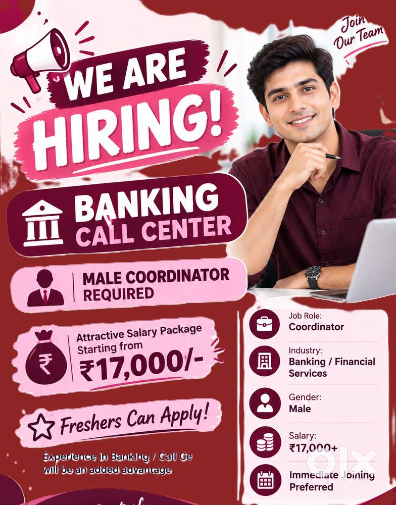 TEAM COORDINATOR POSITION &ndash; MALE FRESHERS CAN APPLY