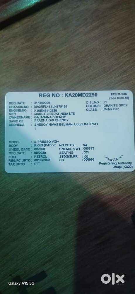 Maruti Suzuki S-presso Vxi Opt, 2020