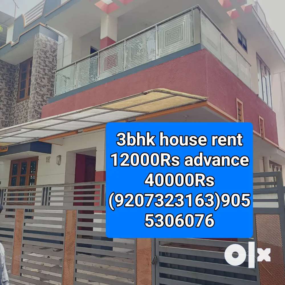 Peroorkada indira nagar road 3bhk 12000Rs rent For Rent Houses