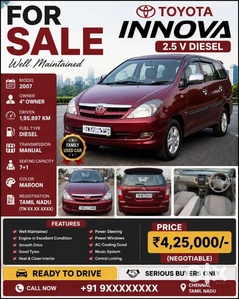Toyota Innova 2.5 V 7 Str, 2007, Diesel