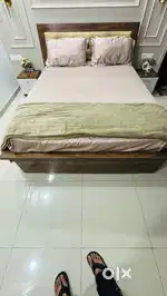 Bed queen size with side tables wardrobe