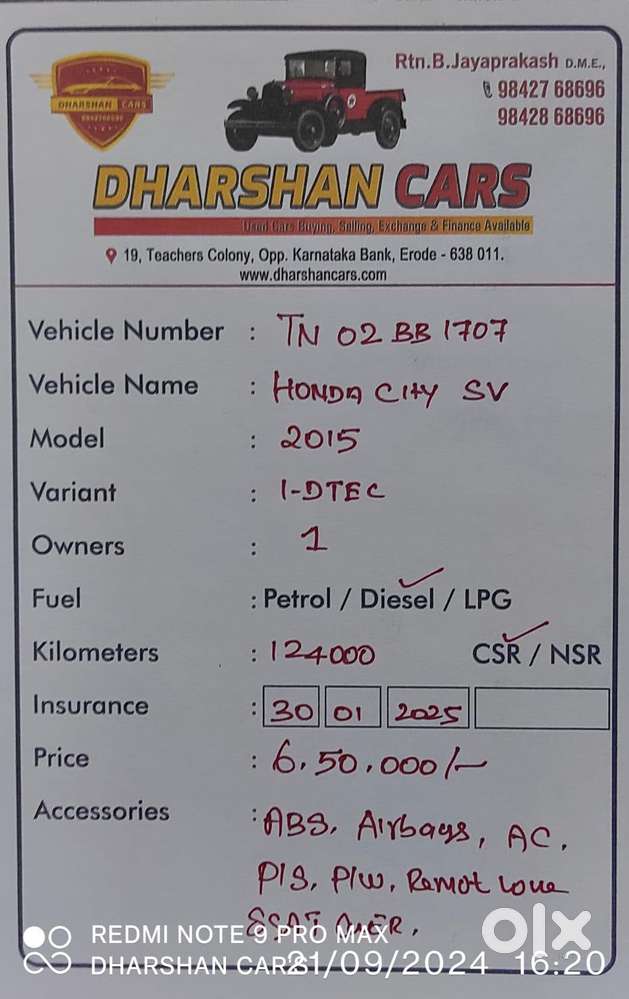 Honda City 2014-2015 I Dtec Sv, 2015, Diesel
