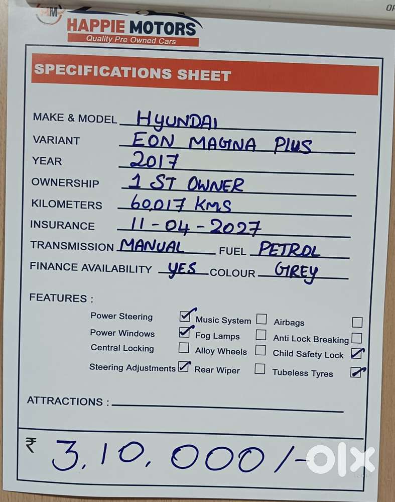 Hyundai Eon Era +, 2017, Petrol