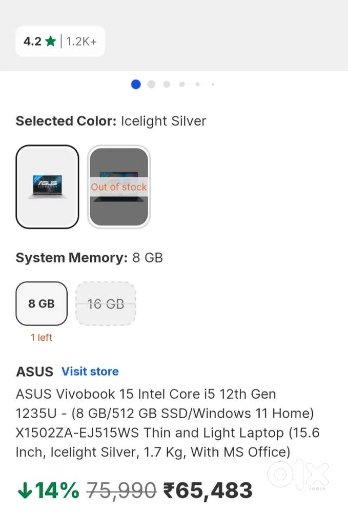 ASUS Vivobook 15 Intel Core i5 12th Gen (EXCELLENT CONDITION)