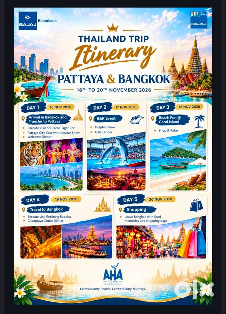 Thailand trip pass- Pattaya & Bangkok    |    16Nov.-20Nov 2026