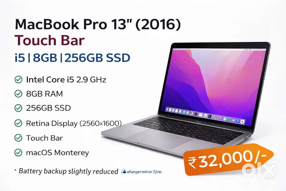 MacBook Pro 13” (2016) Touch Bar i5 8GB 256GB SSD - Computers