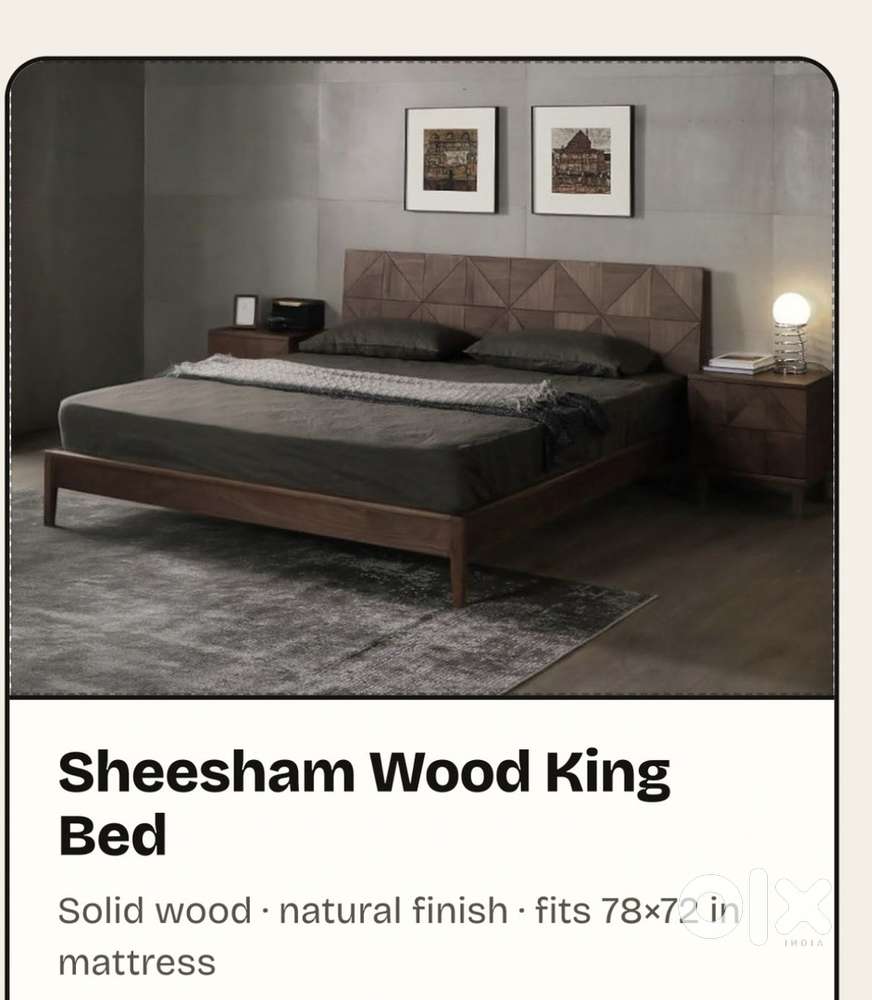 Solid Sheesham Wood King Size Bed with Sleepyhead Mattress