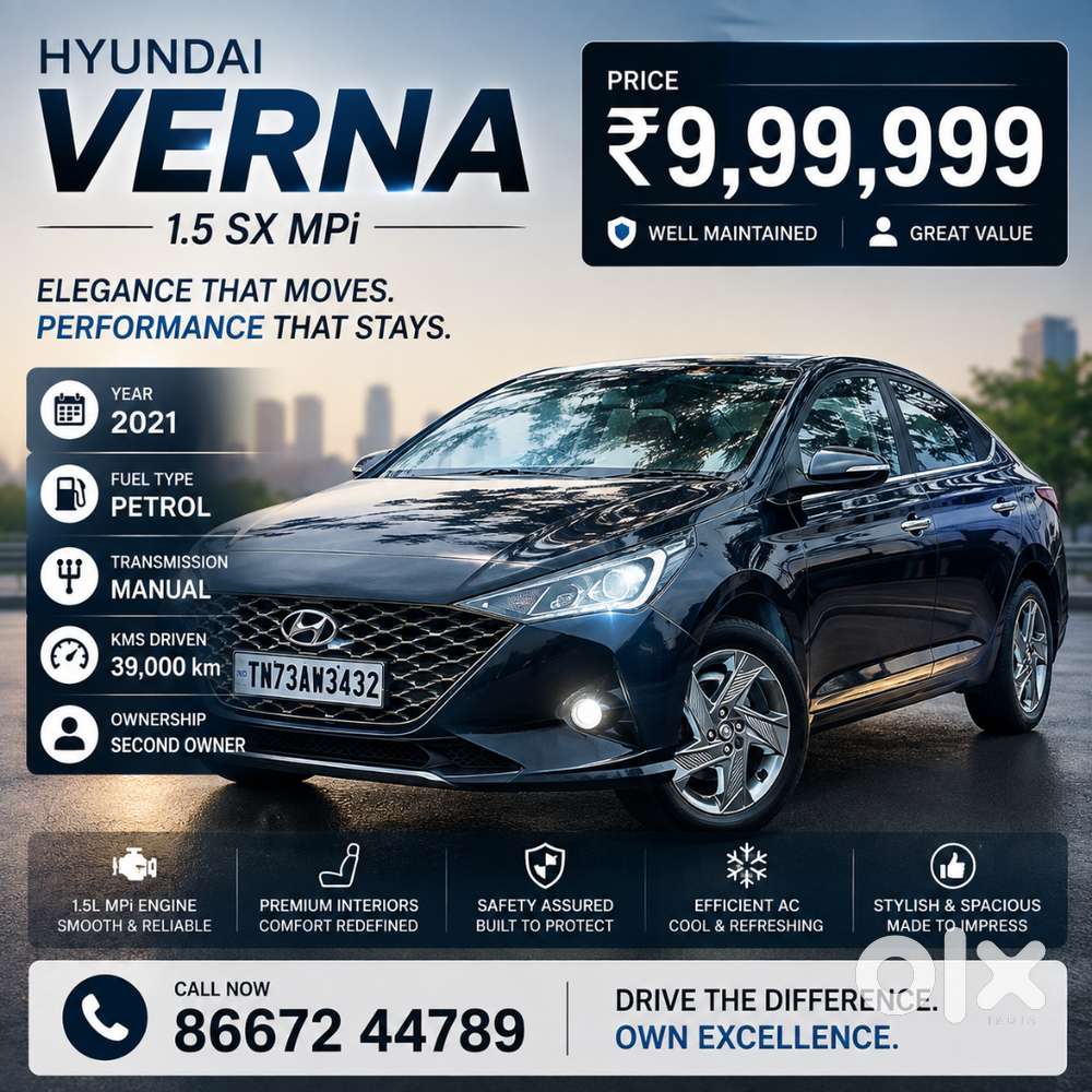 Hyundai Verna 1.5 Sx Petrol Mt 2021 Manual Second Owner