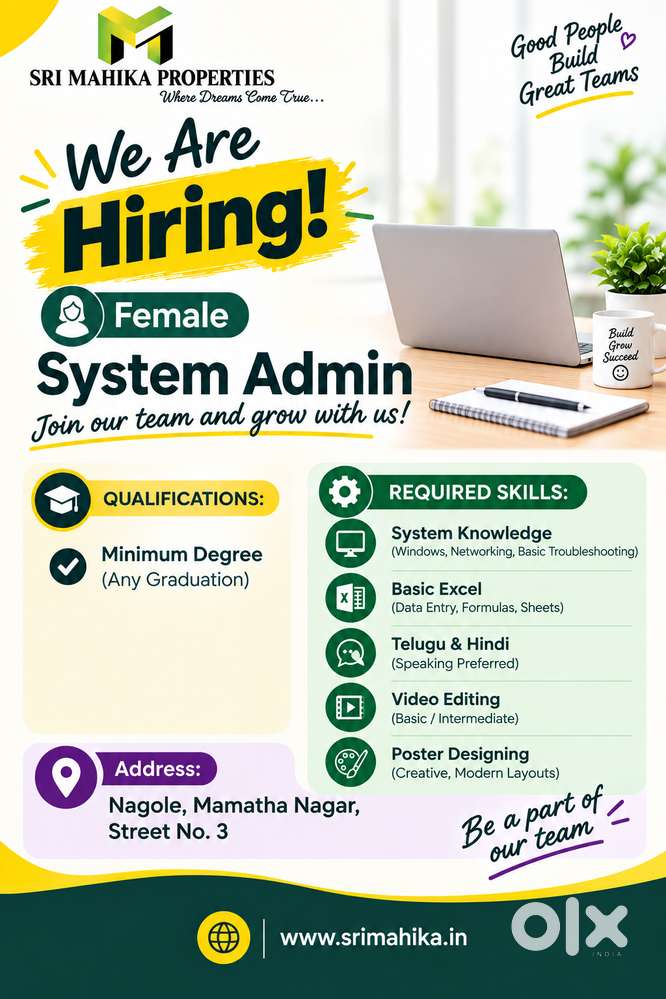 Hiring female freshers in good system knowledge
