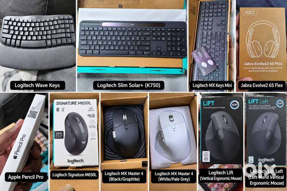  PREMIUM LOGITECH KEYBOARDS & MICE + JABRA HEADSET + APPLE PENCIL PR