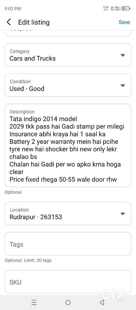 Tata Indigo Cs 2014 Diesel Well Maintained
