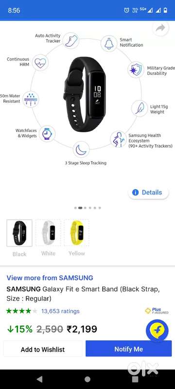 Smartwatch galaxy fit online e white