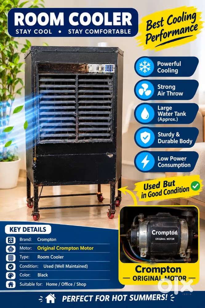 Crompton Room Cooler | Original Crompton Motor | Powerful Cooling