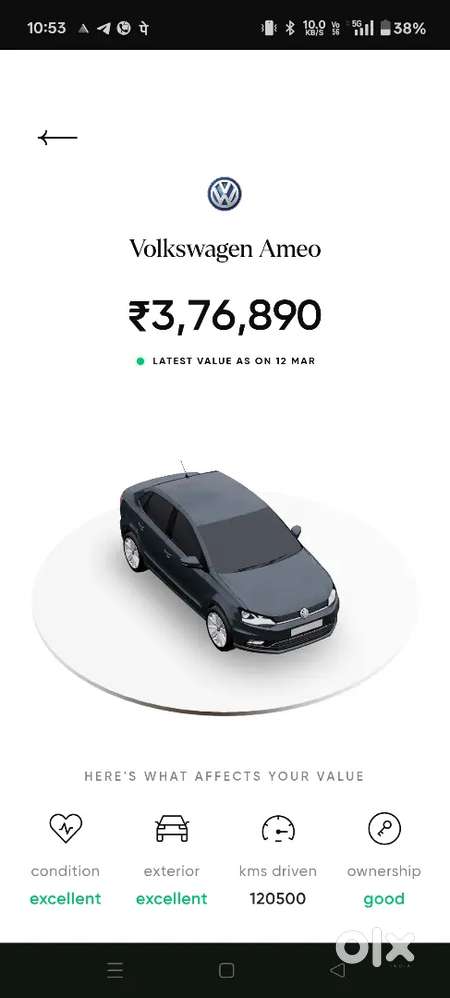 Volkswagen Ameo 2018 Petrol 120000 Km Driven Final Rate 340000