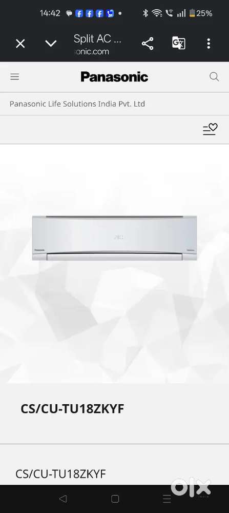 1.5 ton Panasonic AC with warranty till 2028
