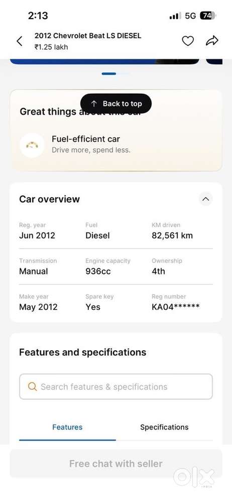 Chevrolet Diesel Car 2012