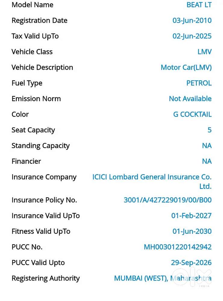Chevrolet Beat Lt  Excellent Condition  Cng Fitted  2010 - 2030