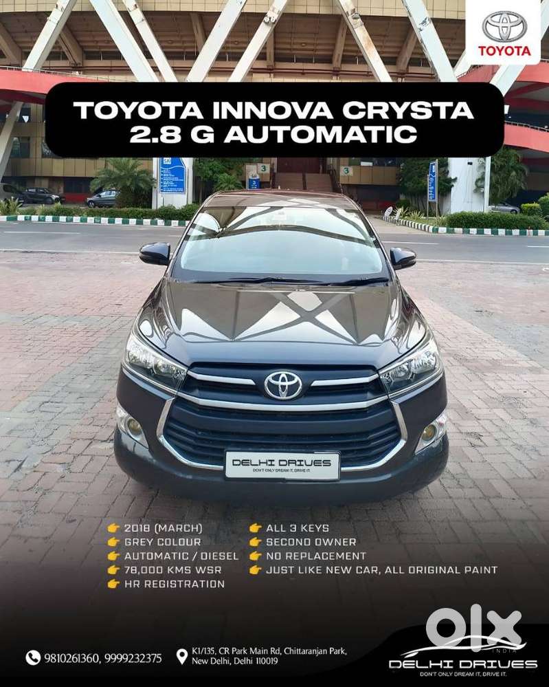 Toyota Innova Crysta 2.8 Gx At, 2018, Diesel