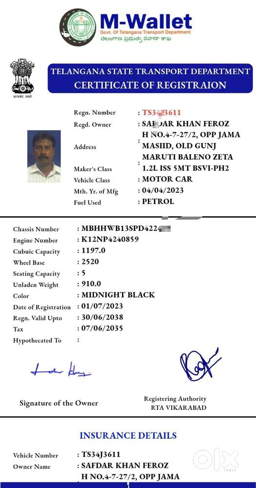 Maruti Suzuki Baleno Zeta, 2023, Petrol