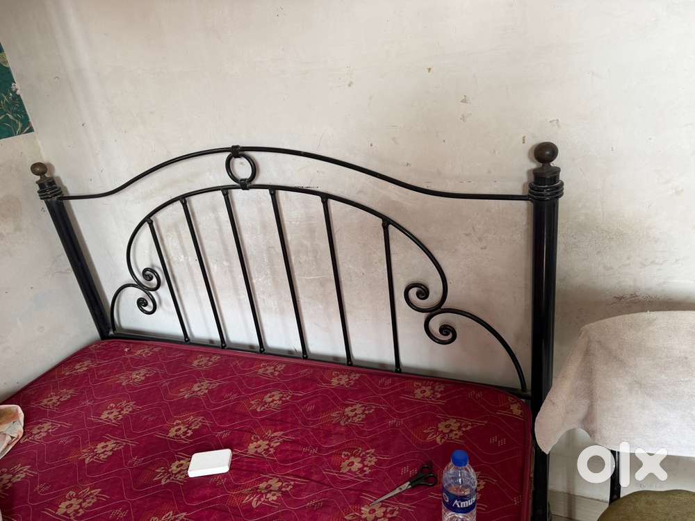 Iron bed and mattress