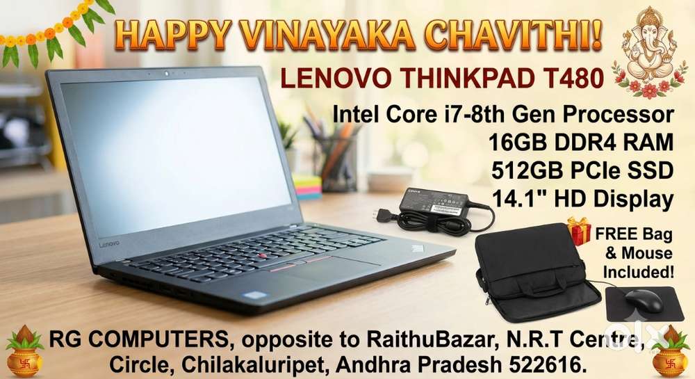 Lenovo Thinkpad T480  i7-8th gen  16gb ram  512gb ssd  14.1 screen  a