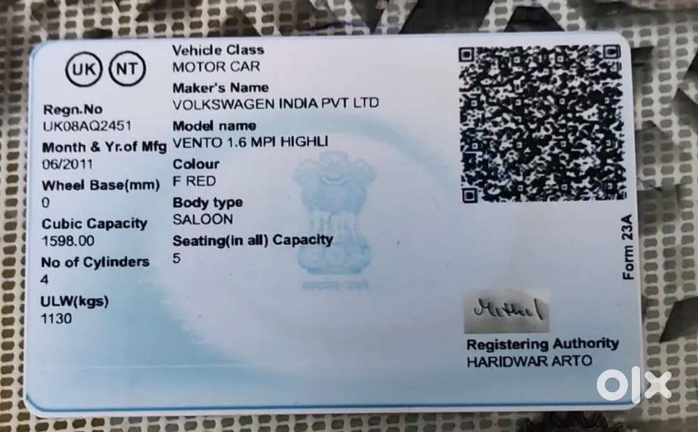 Volkswagen Vento (validity 2031) Petrol 96455 Km Driven