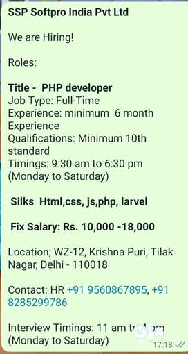 Php Developer IT Engineer Developer Jobs in Delhi IT Engineer