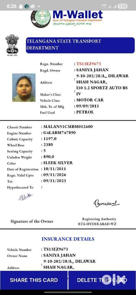 Hyundai I10 Sportz 1.2 Automatic Kappa2, 2011, Petrol