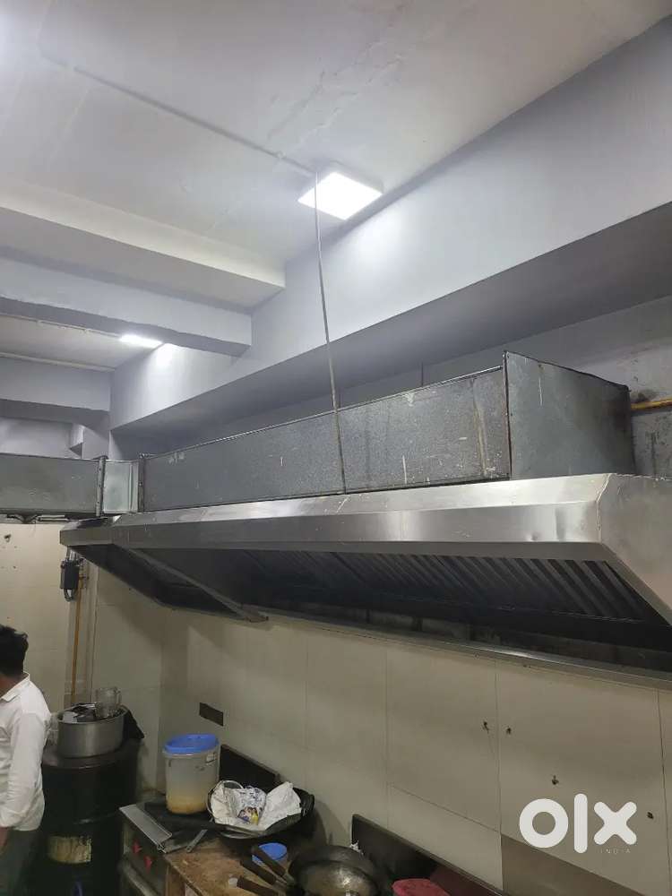 Commercial kitchen Exhaust Chimney hood with Filters Duct SS Equipment