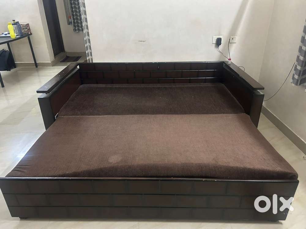 Wooden Sofa Cum Bed with Mattress &ndash; Good Condition