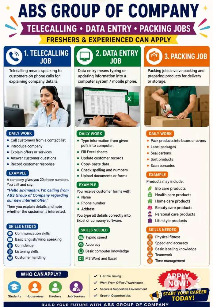 Work from home vecancy