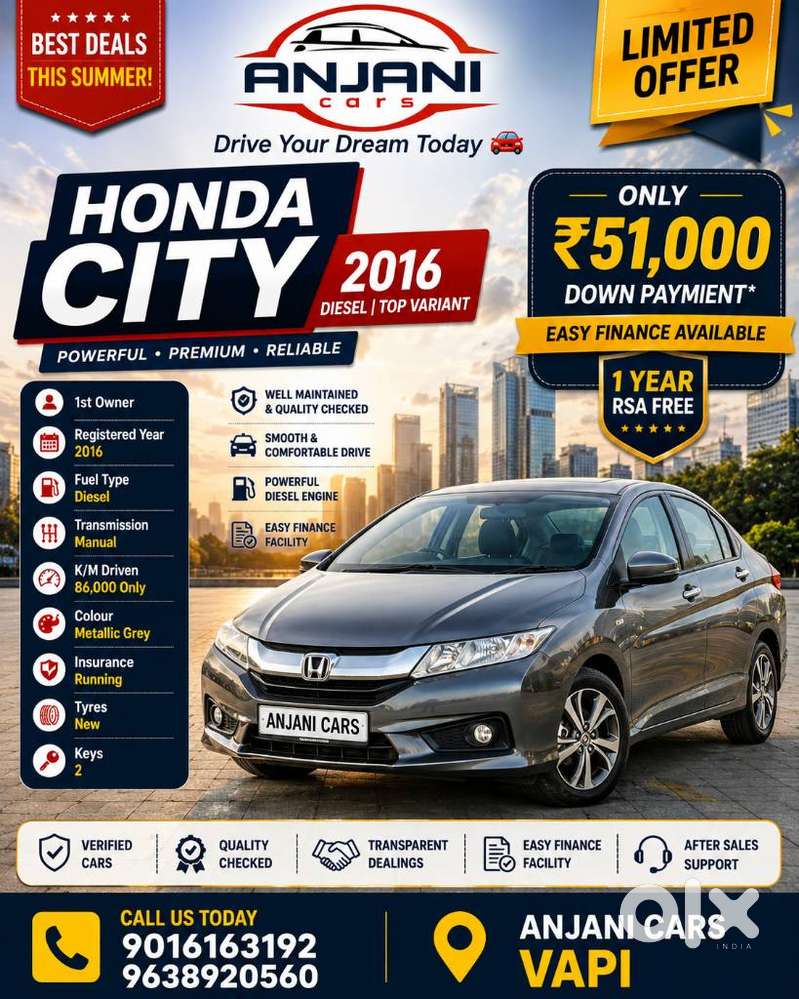Honda City 1.5 Vx I-dtec Mt, 2016, Diesel
