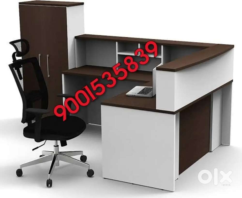 New wooden l shape reception table l office table office furniture