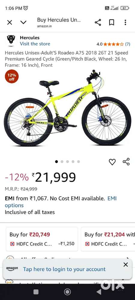 Hercules Roadeo Cycle Mature Bicycle Brand Hercules Roadeo A75