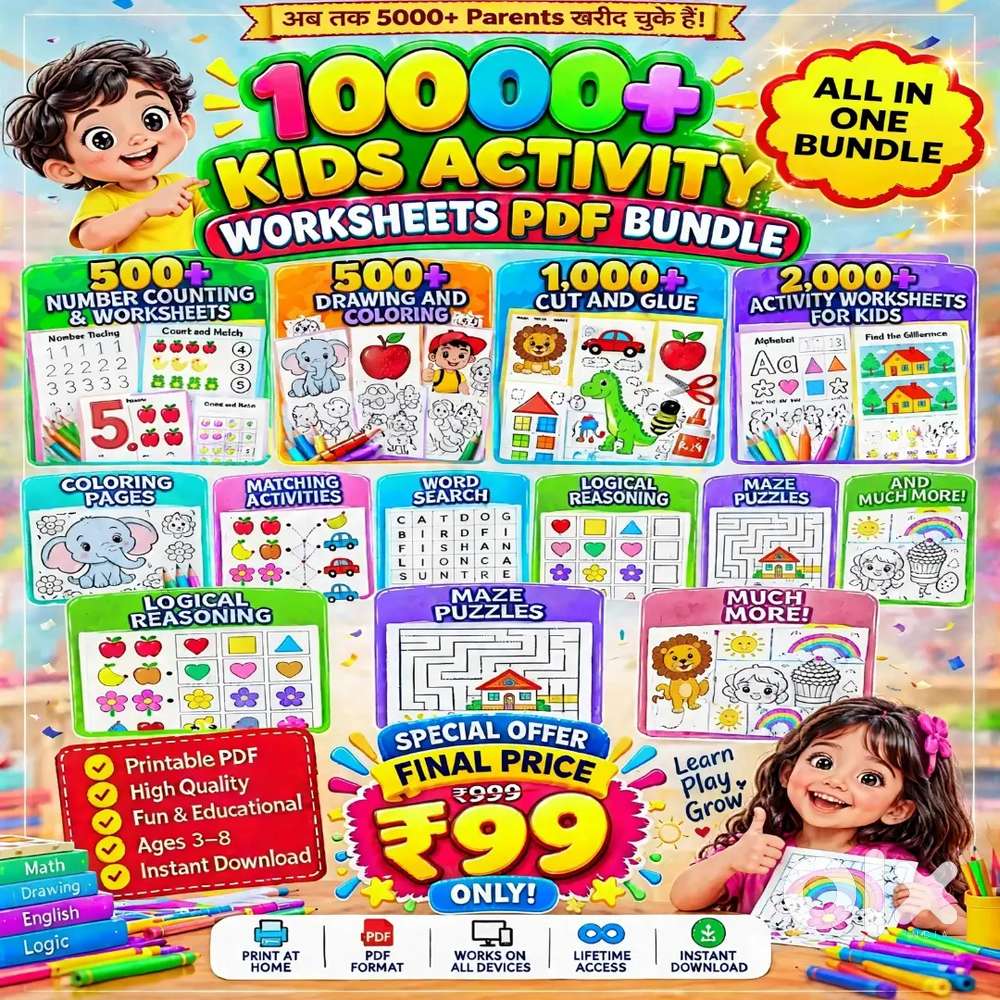 Pre School Kids Worksheet Bundle