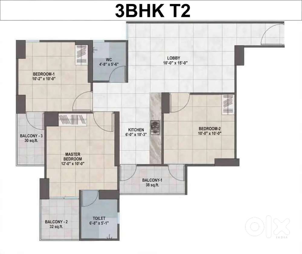 3BHK Sami Furnished for Rent