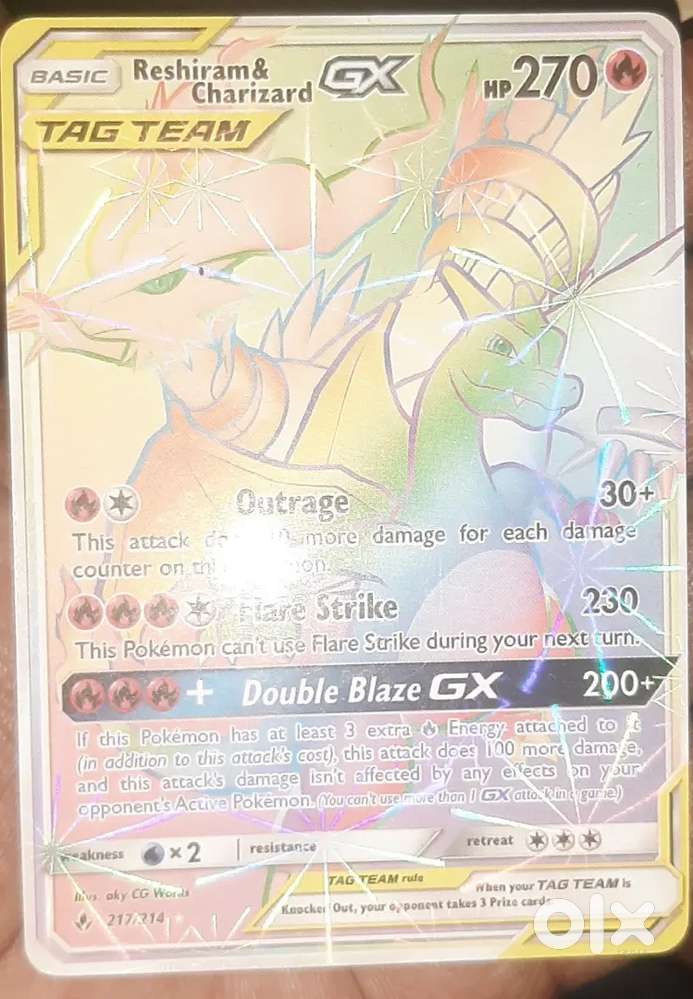 Reshiram & Charizard GX Tag Team Rainbow Rare Pokmon Card - Other Hobbies  in undefined, - 1841690450