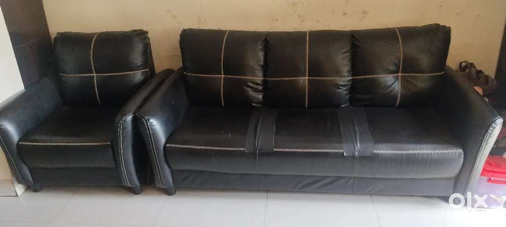 3+1+1 leather sofa