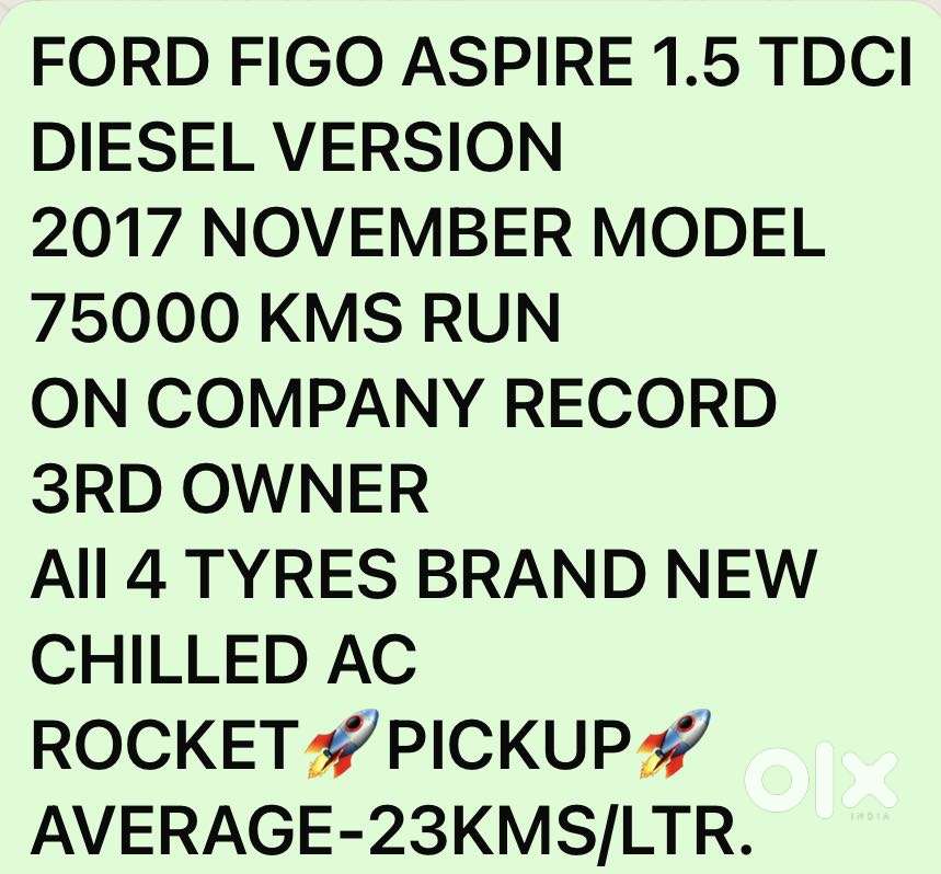Ford Aspire Trend Plus Tdci, 2017, Diesel