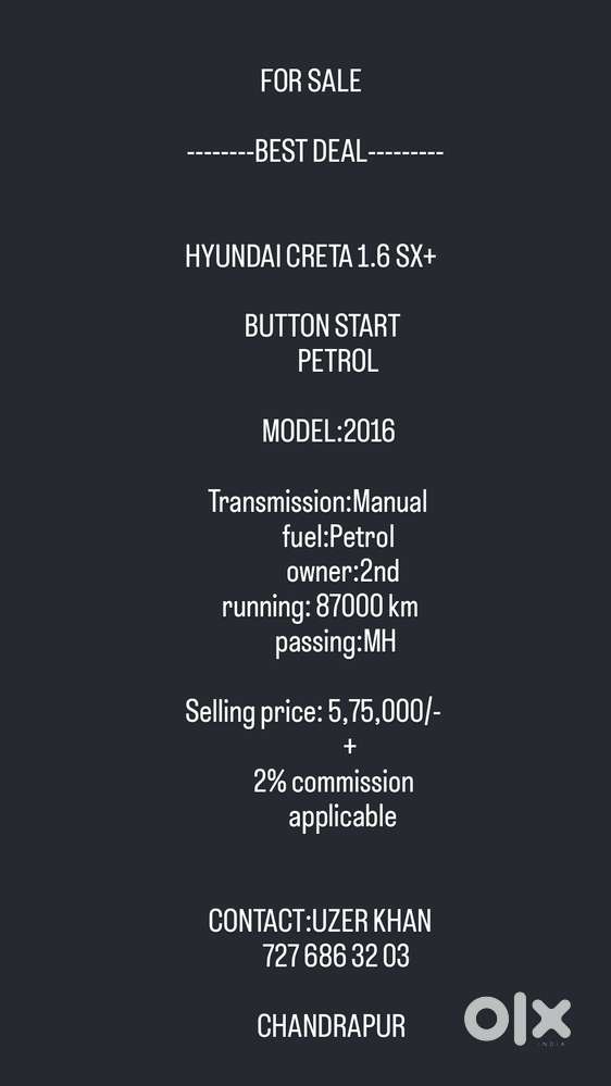 Hyundai Creta 1.6 Sx Plus Vtvt, 2016, Petrol