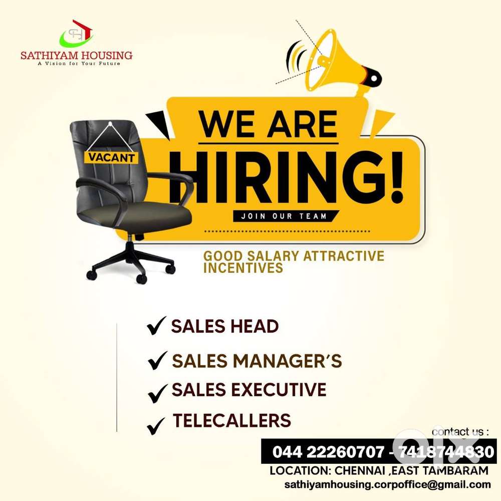 Required Sales Person for Real Estate Field