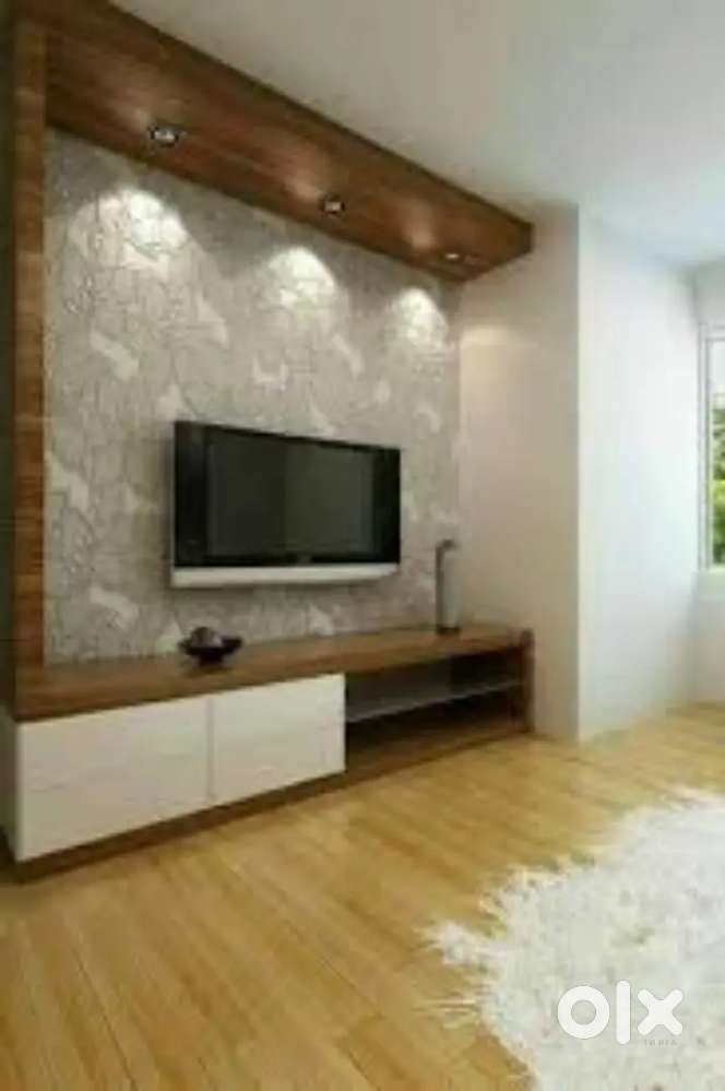 1/3 bhk flats in complete furniture pop colour work solution