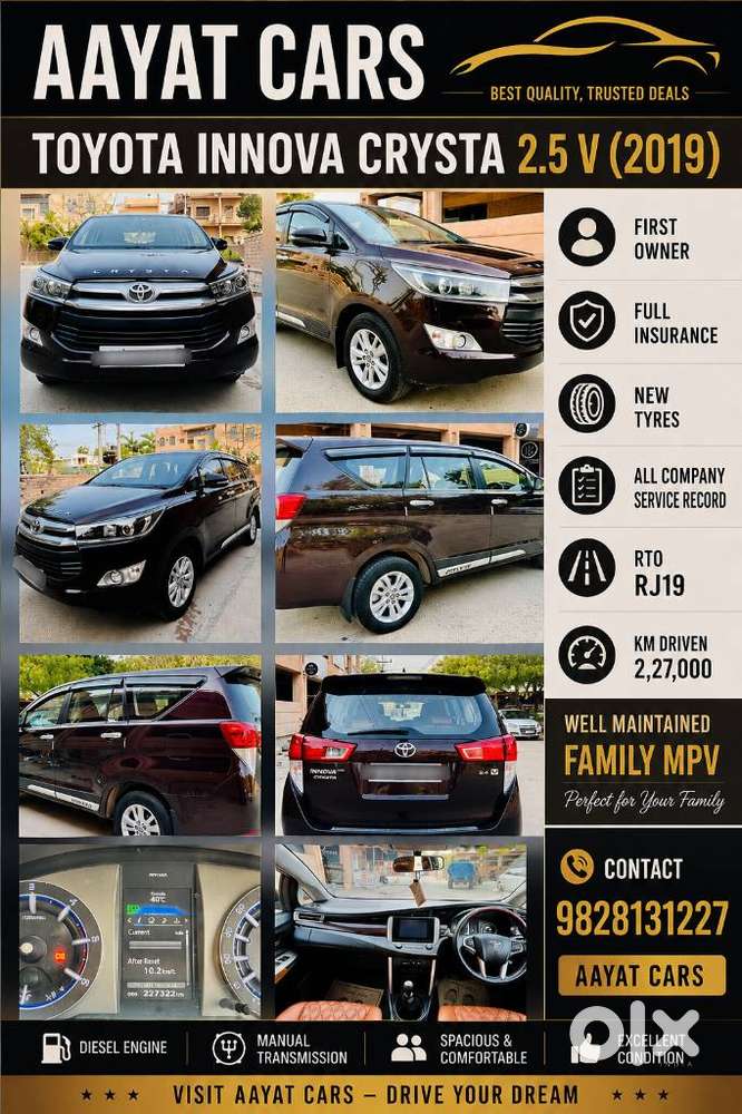 Toyota Innova Crysta 2.4 V 7 Str, 2019, Diesel